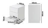 NNEED Bedside Table 3 Drawers Storage Cabinet White