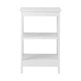 NNEED Side Table 3-tier Shelf X-Structured Sides White
