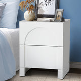 NNEED Bedside Table 2 Drawers Side Table White