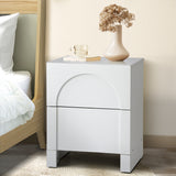 NNEED Bedside Table 2 Drawers Side Table White