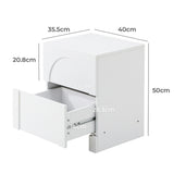 NNEED Bedside Table 2 Drawers Side Table White