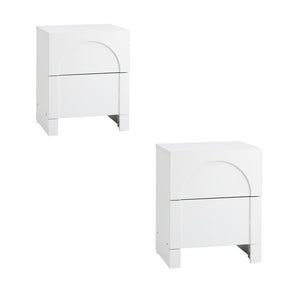 NNEED 2X Bedside Table 2 Drawers Side Table White