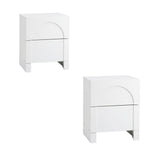 NNEED 2X Bedside Table 2 Drawers Side Table White