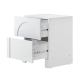 NNEED 2X Bedside Table 2 Drawers Side Table White