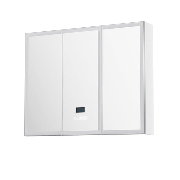 NNEDSZ Bathroom Mirror Cabinet LED Light 900x720mm Medicine Wall Storage
