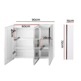 NNEDSZ Bathroom Mirror Cabinet LED Light 900x720mm Medicine Wall Storage