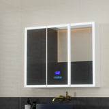 NNEDSZ Bathroom Mirror Cabinet LED Light 900x720mm Medicine Wall Storage