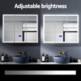 NNEDSZ Bathroom Mirror Cabinet LED Light 900x720mm Medicine Wall Storage