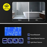 NNEDSZ Bathroom Mirror Cabinet LED Light 900x720mm Medicine Wall Storage