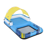 NNEDSZ Inflatable Floating Island Float Lounger Sunshade Pool Bed 3.05Mx1.86M