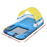 NNEDSZ Inflatable Floating Island Float Lounger Sunshade Pool Bed 3.05Mx1.86M