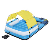 NNEDSZ Inflatable Floating Island Float Lounger Sunshade Pool Bed 3.05Mx1.86M