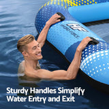 NNEDSZ Inflatable Floating Island Float Lounger Sunshade Pool Bed 3.05Mx1.86M