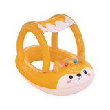 NNEDSZ Kids Inflatable Fox Swim Float Floating Seat Canopy Pool Toys 94x66CM