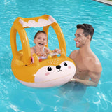 NNEDSZ Kids Inflatable Fox Swim Float Floating Seat Canopy Pool Toys 94x66CM