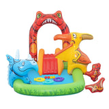 NNEDSZ Kids Inflatable Play Splash Pool with Slide Ball Tossing Toys 242x140cm