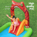 NNEDSZ Kids Inflatable Play Splash Pool with Slide Ball Tossing Toys 242x140cm