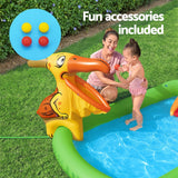 NNEDSZ Kids Inflatable Play Splash Pool with Slide Ball Tossing Toys 242x140cm