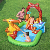 NNEDSZ Kids Inflatable Play Splash Pool with Slide Ball Tossing Toys 242x140cm