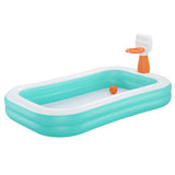 NNEDSZ Kids Inflatable Pool Above Ground Play Pools Basketball Hoop 251x168cm