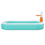 NNEDSZ Kids Inflatable Pool Above Ground Play Pools Basketball Hoop 251x168cm