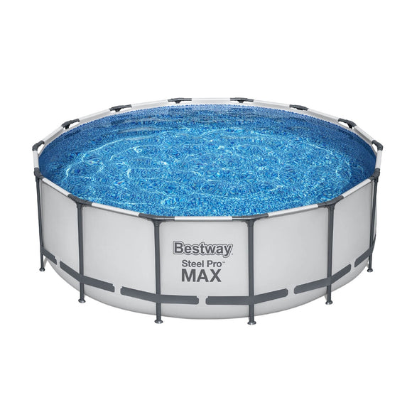NNEDSZ Swimming Pool 427x427x122cm Steel Frame Above Ground Pools Round Filter Pump Ladder