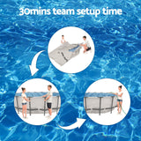 NNEDSZ Swimming Pool 427x427x122cm Steel Frame Above Ground Pools Round Filter Pump Ladder