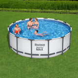 NNEDSZ Swimming Pool 427x427x122cm Steel Frame Above Ground Pools Round Filter Pump Ladder
