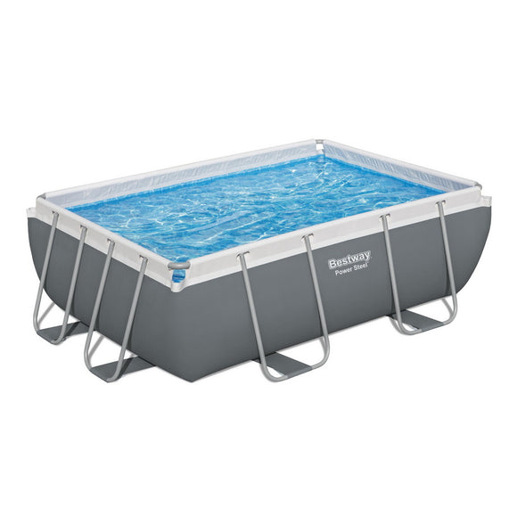 NNEDSZ Swimming Pool 282x196x84cm Steel Frame Above Ground Pools Filter Pump 3662L