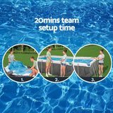 NNEDSZ Swimming Pool 282x196x84cm Steel Frame Above Ground Pools Filter Pump 3662L
