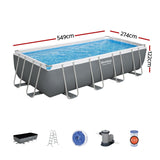 NNEDSZ Swimming Pool 549x274x122cm Steel Frame Above Ground Pools Filter Pump Ladder 14812L