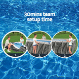 NNEDSZ Swimming Pool 549x274x122cm Steel Frame Above Ground Pools Filter Pump Ladder 14812L