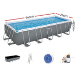 NNEDSZ Swimming Pool 640x274x132cm Steel Frame Above Ground Pools Filter Pump Ladder 19281L
