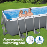 NNEDSZ Swimming Pool 640x274x132cm Steel Frame Above Ground Pools Filter Pump Ladder 19281L