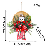 NNEOBA Christmas Bamboo Basket Snowman Door Hanging Wreath