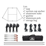 NNEOBA Bat Shape Car Side Awning Waterproof Rear Shelter Tent (Black)