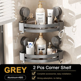 NNEOBA Wall Mounted Bathroom Corner Shelf, Dual Tier Storage