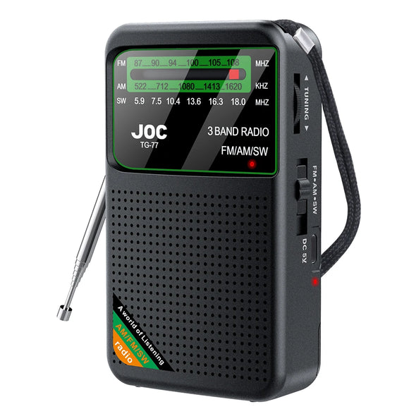 NNEOBA Battery-Operated Pocket Radio with AM/FM/SW Full Band Reception