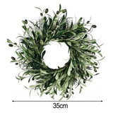 NNEOBA Artificial Green Olive Wreath for All-Year Decor
