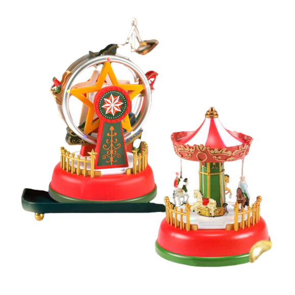 NNEOBA Illuminated Christmas Village Decoration Carnival Scene