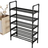 NNEOBA Simple Shoe Rack – Space-Saving Black Shoe Shelf(5Layers)