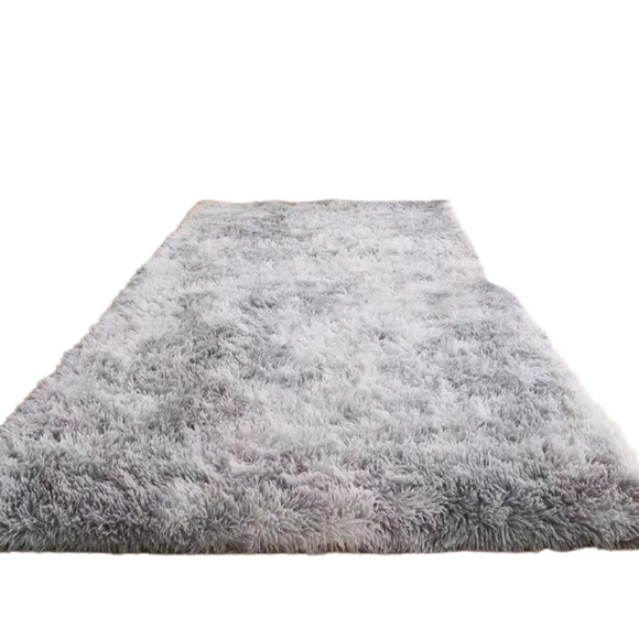 NNEOBA Plush Gray Carpet for Living Room