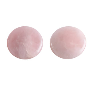 NNEOBA 2pcs Large Rose Quartz Massage Stones 60mm Pink