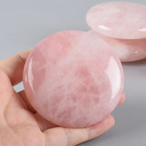 NNEOBA 2pcs Large Rose Quartz Massage Stones 60mm Pink