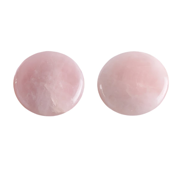 NNEOBA 2pcs Large Rose Quartz Massage Stones 60mm Pink