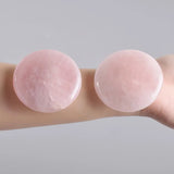 NNEOBA 2pcs Large Rose Quartz Massage Stones 60mm Pink