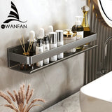 NNEOBA Contemporary Gray Bathroom Shelf Organizer - Wall-Mounted Corner Storage Rack