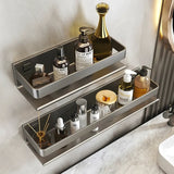 NNEOBA Contemporary Gray Bathroom Shelf Organizer - Wall-Mounted Corner Storage Rack