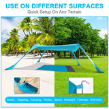 NNEOBA Ultralight Beach Awning Sunshade Tent for Outdoor (Blue)