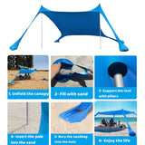 NNEOBA Ultralight Beach Awning Sunshade Tent for Outdoor (Blue)